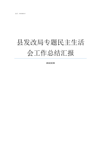 县发改局专题民主生活会工作总结汇报