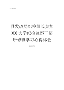 县发改局纪检组长参加XX大学纪检监察干部研修班学习心得体会纪检组长和副局长谁大