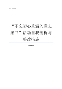 不忘初心重温入党志愿书活动自我剖析与整改措施重温入党初心