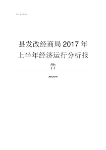 县发改经商局2017年上半年经济运行分析报告