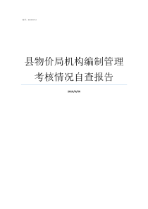 县物价局机构编制管理考核情况自查报告