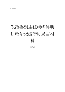 发改委副主任旗帜鲜明讲政治交流研讨发言材料