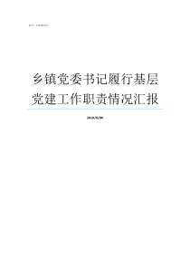 乡镇党委书记履行基层党建工作职责情况汇报党委书记要切实履行