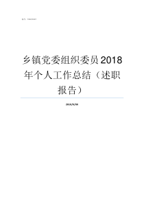 乡镇党委组织委员2018年个人工作总结述职报告乡镇党委组织委员的职责