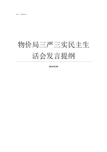 物价局三严三实民主生活会发言提纲三严三实要求