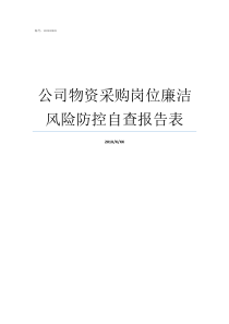 公司物资采购岗位廉洁风险防控自查报告表物资采购廉洁风险