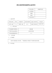 资本经营部经理职位说明书doc