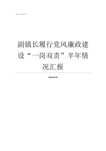 副镇长履行党风廉政建设一岗双责半年情况汇报