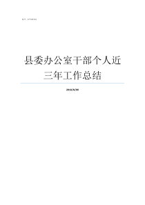 县委办公室干部个人近三年工作总结