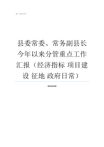 县委常委常务副县长今年以来分管重点工作汇报经济指标nbsp项目建设nbsp征地nbsp政府日常