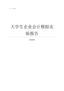 大学生企业会计模拟实验报告