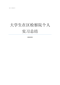 大学生在区检察院个人实习总结个人总结大学生