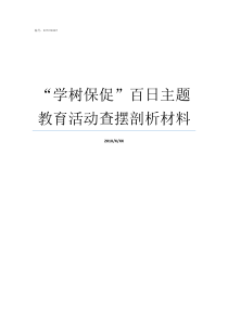 学树保促百日主题教育活动查摆剖析材料大促活动主题