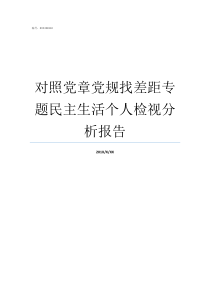 对照党章党规找差距专题民主生活个人检视分析报告对照党章党规找差距人总结