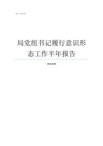 局党组书记履行意识形态工作半年报告党组书记履行第一责任