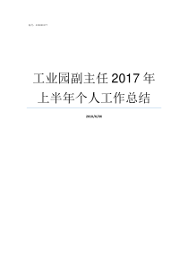 工业园副主任2017年上半年个人工作总结