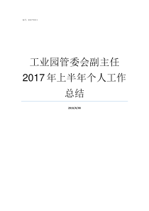 工业园管委会副主任2017年上半年个人工作总结