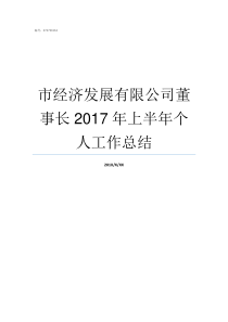 市经济发展有限公司董事长2017年上半年个人工作总结