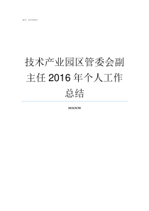 技术产业园区管委会副主任2016年个人工作总结