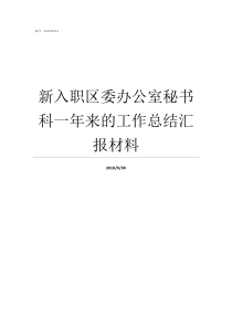 新入职区委办公室秘书科一年来的工作总结汇报材料新员工入职