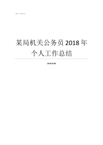 某局机关公务员2018年个人工作总结中央机关公务员局