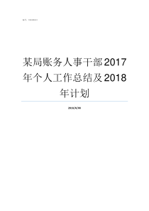 某局账务人事干部2017年个人工作总结及2018年计划干部人事工作