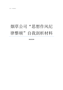 烟草公司思想作风纪律整顿自我剖析材料烟草公司怎么进