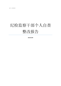 纪检监察干部个人自查整改报告