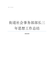 街道社会事务部部长三年思想工作总结社会事务中心工作总结