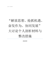 解放思想抢抓机遇奋发作为协同发展大讨论个人剖析材料与整改措施解放思想