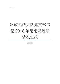 路政执法大队党支部书记2018年思想及履职情况汇报路政执法大队