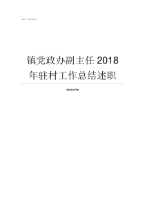 镇党政办副主任2018年驻村工作总结述职县委办副主任