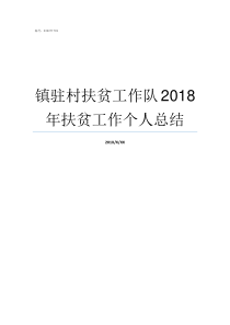 镇驻村扶贫工作队2018年扶贫工作个人总结驻村扶贫