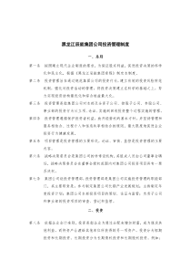 黑龙江辰能集团公司投资管理制度