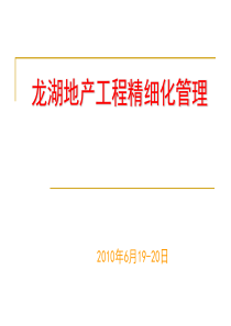 龙湖地产开发新项目精细化管理办法