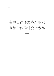 在中日循环经济产业示范综合体推进会上致辞循环经济产业链