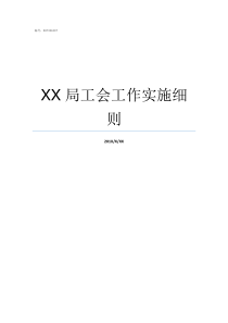 XX局工会工作实施细则