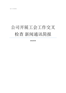 公司开展工会工作交叉检查nbsp新闻通讯简报