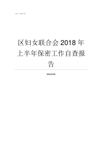 区妇女联合会2018年上半年保密工作自查报告2018百强区