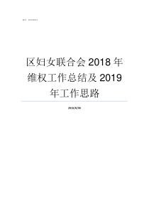 区妇女联合会2018年维权工作总结及2019年工作思路