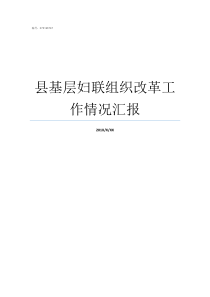 县基层妇联组织改革工作情况汇报妇联基层组织建设