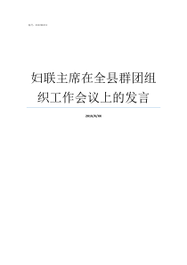 妇联主席在全县群团组织工作会议上的发言