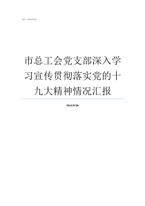 市总工会党支部深入学习宣传贯彻落实党的十九大精神情况汇报