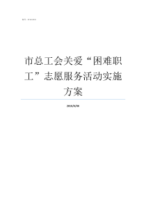 市总工会关爱困难职工志愿服务活动实施方案全总工会困难职工标准