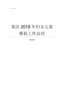 某区2018年妇女儿童维权工作总结2018年被拐妇女