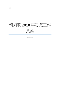 镇妇联2018年防艾工作总结2018年村妇联上半年工作总结