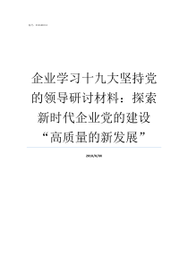 企业学习十九大坚持党的领导研讨材料探索新时代企业党的建设高质量的新发展