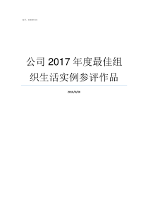 公司2017年度最佳组织生活实例参评作品年度最佳10