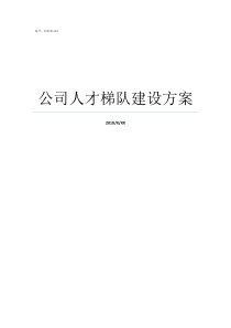 公司人才梯队建设方案如何构建人才发展体系