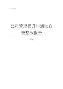 公司管理提升年活动自查整改报告